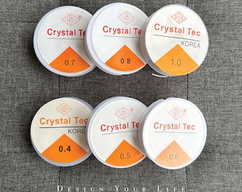 Cordão de silicone elástico transparente com contas, fio de cristal - fio de nylon, corda, elasticidade 0,4/0,5/0,6/0,7/0,8/1,0 mm