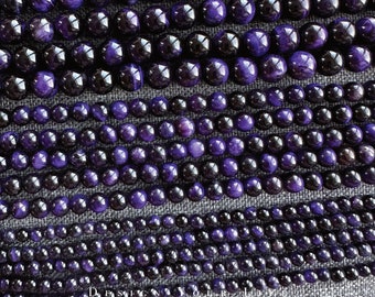 Tiger's Eye Purple Gemstone Beads on a Strand, Half Strand, 4 mm 6 mm 8 mm, Natural Stone Beads Jewelry Beads for Making Bracelets and Necklaces