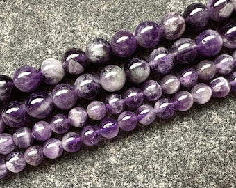 Natural Fancy Amethyst Gemstone Beads 4 mm 6 mm 8 mm 10 mm Strand | Natural Stone Half Strand or Full Strand Jewelry DIY