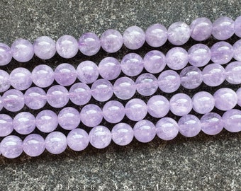 Natürliche 5A Lavendel Amethyst Edelstein Perlen am Strang in 4/6/8mm violetter Quarz Naturstein Halbedelstein Perlen zur Schmuckherstellung