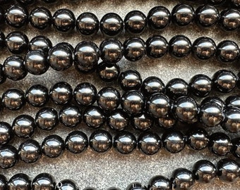 Natürliche 5A schwarze Obsidian Edelstein Perlen am Strang 4/6/8/10mm - Naturstein Halbedelstein Perlen zur Herstellung von Schmuck, Ketten