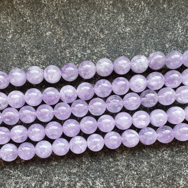 Natürliche 5A Lavendel Amethyst Edelstein Perlen am Strang in 6 & 8mm violetter Quarz Naturstein Halbedelstein Perlen zur Schmuckherstellung