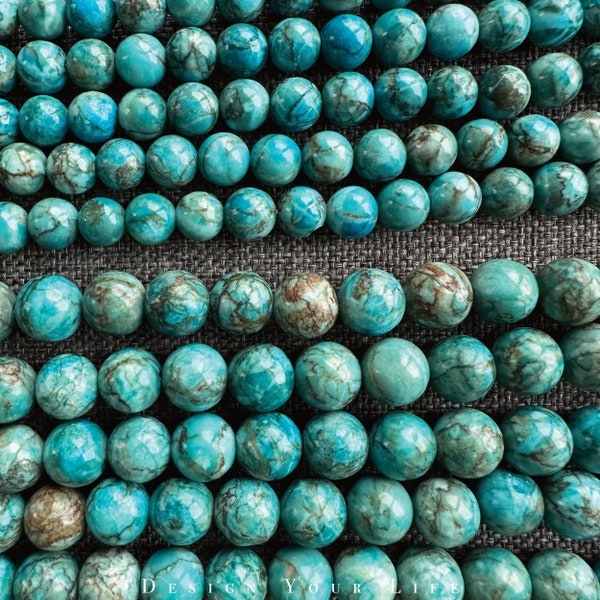 Natürliche Süd Afrikanische Türkis Perlen am Strang in 6/8/ 10mm, Naturstein Edelstein Perlen zur Herstellung von Schmuck, Armband, Armkette