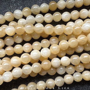 Natural Calcite Beads on a Strand in 6 mm & 8 mm, Loose Gemstone Natural Stone Semi-precious Stone Beads, Gemstone for Making Bracelets