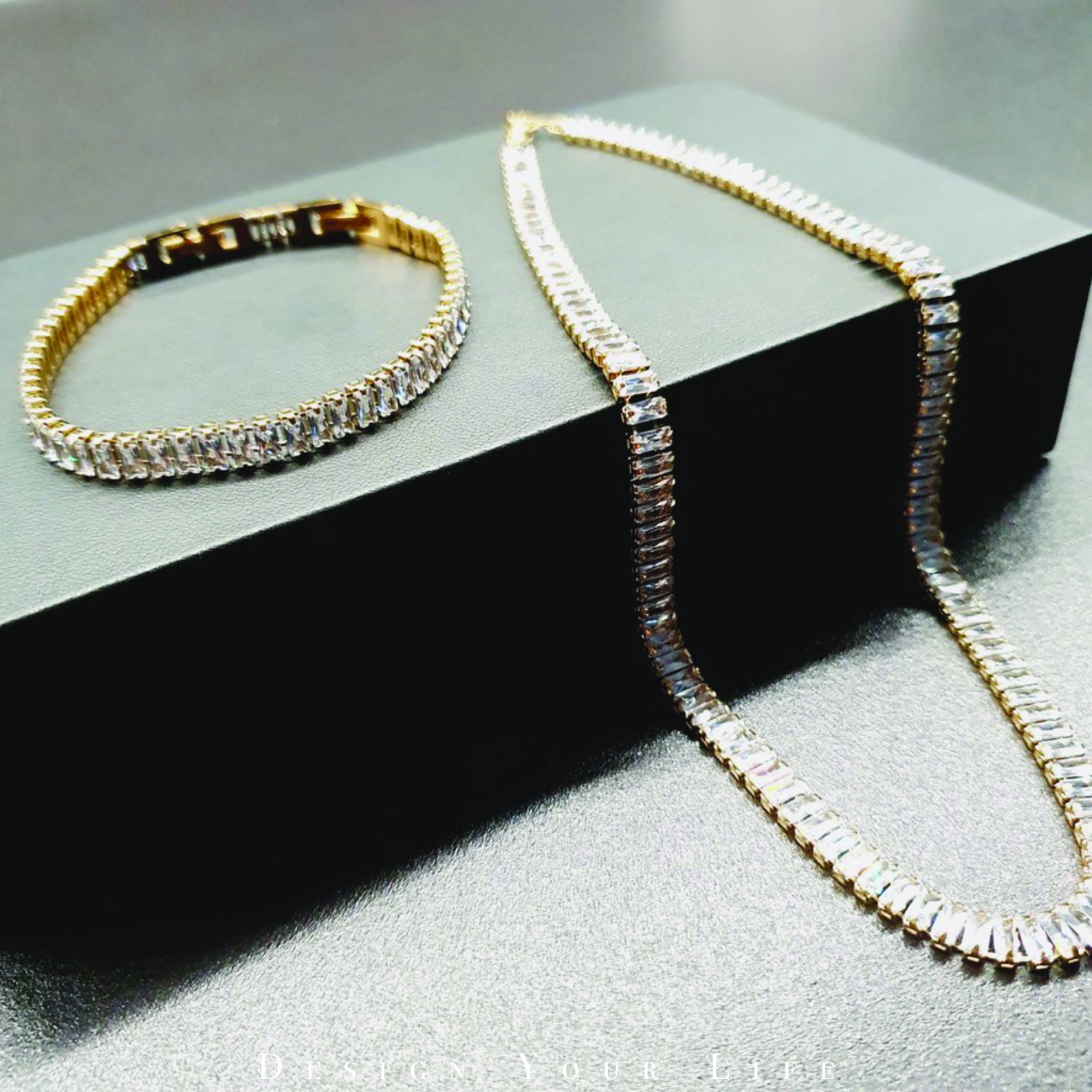 Tennisarmband Tennis Halskette bunt gold silber Armkette Etsy.de