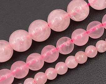 Rose quartz beads on a strand of gemstone natural stone - loose beads 4 mm 6 mm 8 mm jewelry beads - gemstone for making bracelet bracelets