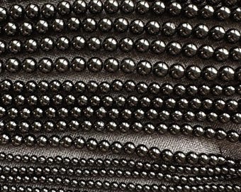 Black tourmaline gemstone beads on a strand, 4/6/8/10/12 mm - natural stone/semi-precious stone beads for making jewelry, necklaces, bracelets