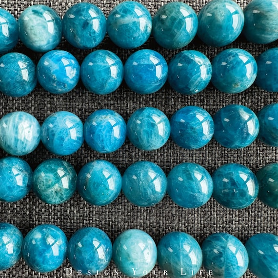 Larimar Perlen 8 Mm Natürlich - 100 Stück Runde Edelsteinperlen Für Schmuck