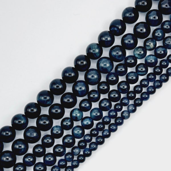Tigerauge blau am Strang Edelstein Naturstein lose Perlen 4mm 6mm 8mm  Schmuckperlen Schmuckstein zur Herstellung von Kette Armband Armkette