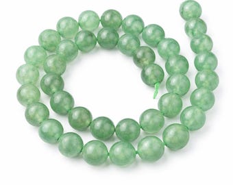 Natural green aventurine beads on a strand in 4 mm, 6 mm, 8 mm & 10 mm - jewelry beads, gemstone for making necklaces, bracelets, and bangles