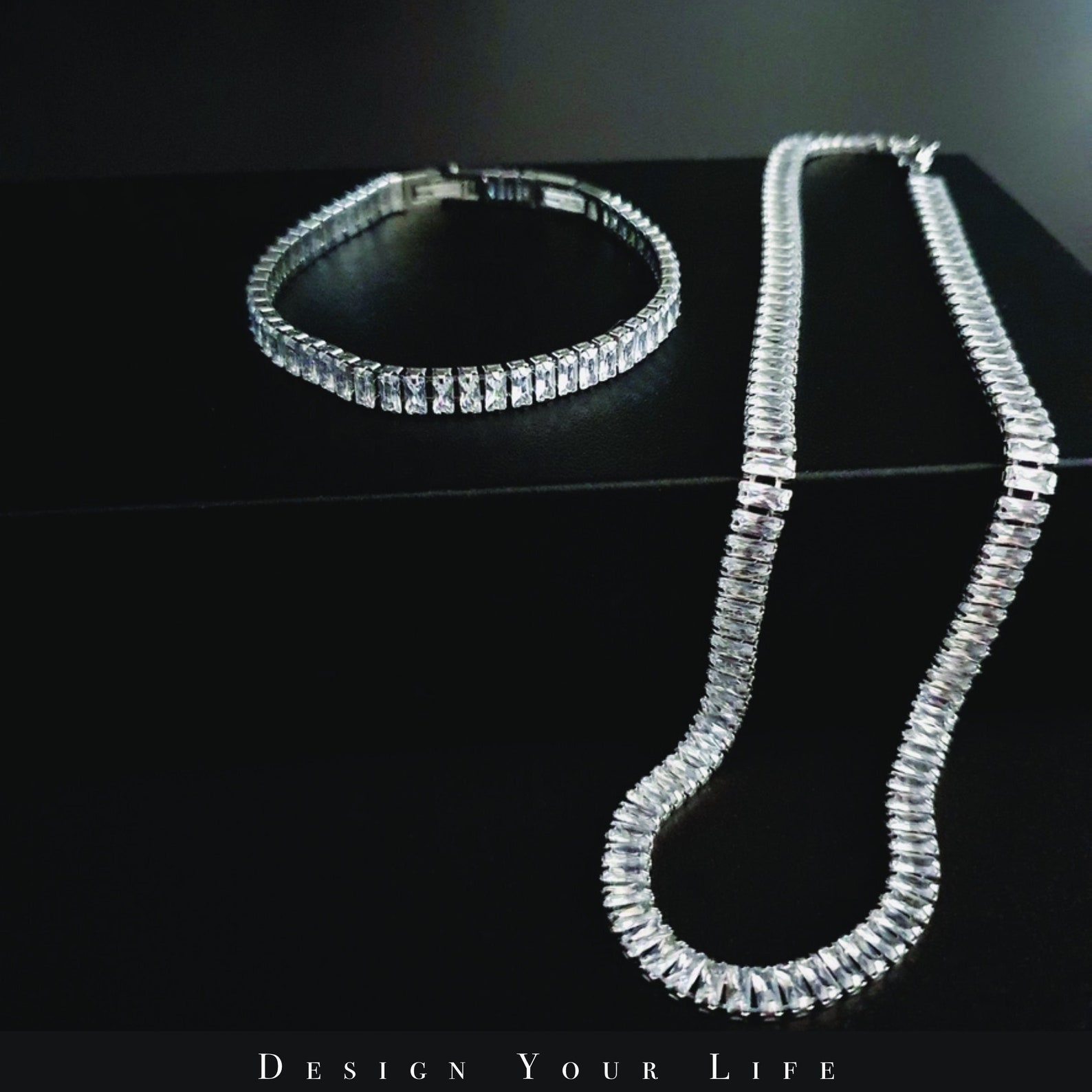 Tennisarmband Tennis Halskette bunt gold silber Armkette Etsy.de