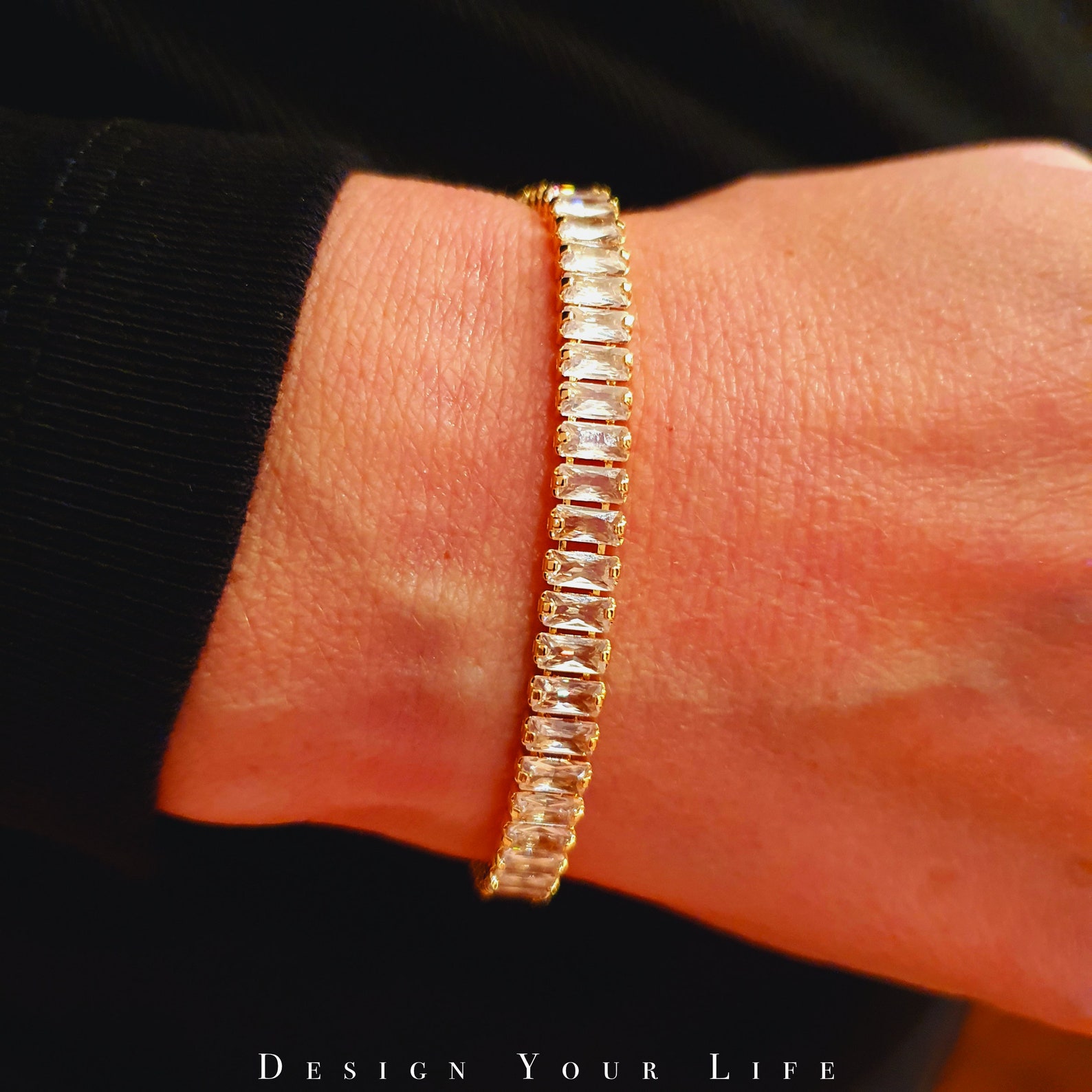 Tennisarmband Tennis Halskette bunt gold silber Armkette Etsy.de