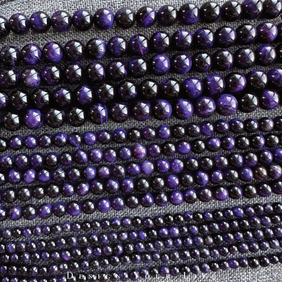 Tigerauge Lila Edelstein Perlen am Strang, Halbstrang, 4mm 6mm 8mm, Naturstein Perlen Schmuckperlen zur Herstellung von Armband Armkette