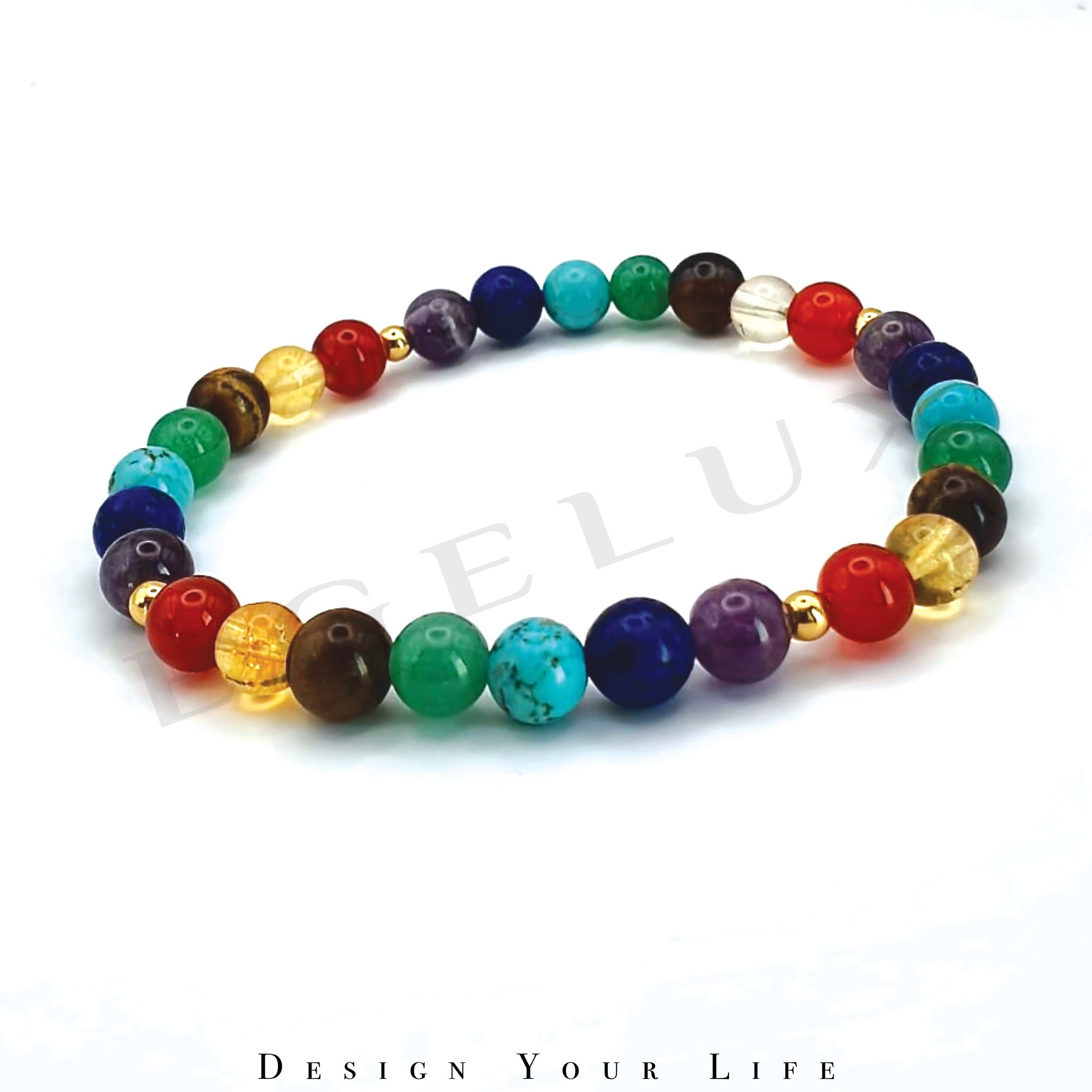 Chakra bracelet, natural stone bracelet, pearl bracelet 6 mm, women's bracelet, healing stone bracelet, women's bracelet, gemstone bracelet, gift women,