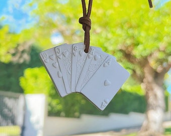 Car Air Freshener, Royal Flush Poker Cards Car Hanging Diffuser, Car Hanger, Custom Air Freshener, Custom Colored Scented Car Freshies Décor