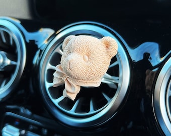 Car Air Freshener, Teddy Bear Head Car Vent Clip, Custom Air Freshener, Cute Car Accessories, Custom Colored Scented Car Freshies Ornament