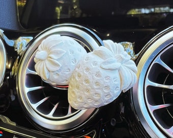 Car Air Freshener, Strawberry Car Vent Clip, Custom Food Air Freshener, Cute Car Accessories, Custom Colored Scented Car Freshies Ornament