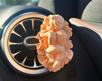 Car Air Freshener, Winged Cherub Car Vent Clip, Hanging Diffuser, Custom Air Freshener, Custom Colored Scented Car Freshies, Car Ornament