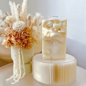 David Half-faced Scented Soy Candle, Italian-Inspired Candle, Ancient Goddess Statue Body Candle, Michelangelo&#39;s David Sculpture, Home Décor