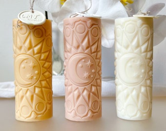 Ramadan Mubarak Moon Pillar Candle, Scented Soy Candle for Ramadan Eid, Handmade Islamic Spiritual Décor, Ramadan Home Décor, Eid Gift Idea