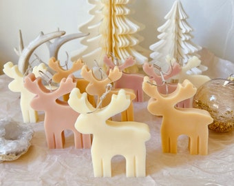 Christmas Reindeer Candle, Deer Shaped Xmas Candle, Christmas Gift Idea, Christmas Décor, Handmade Scented Soy Candle, Holiday Home Décor