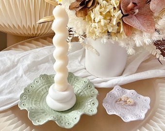 Frill Vintage Tray, Handmade Jewellery Dish, Trinket Dish, Engagement Ring Holder, Ring Dish Plate, Candle Tray, Home Décor, Birthday Gift
