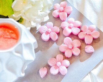 Cherry Blossom Soy Wax Melts, Pack of 6 Flower Wax Tarts, Australian Made, Floral Home Fragrance, Eco-Friendly & Vegan, Valentine's Day Gift