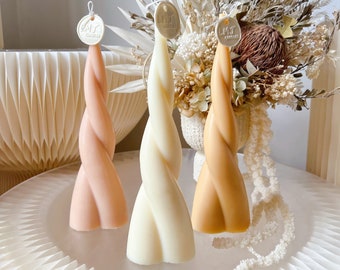 Rattan Pillar Candle, Swirl Twist Candle, Stick Candle, Scented Soy Wax Candle, Handmade Decorative Candle, Unique Home Décor, Birthday Gift