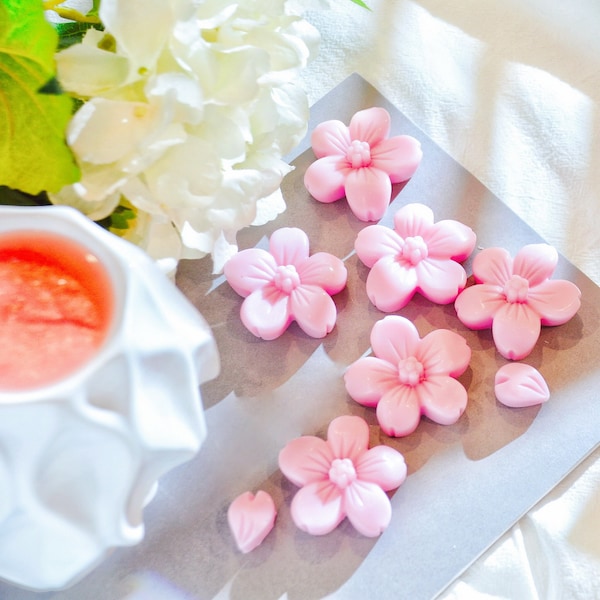 Cherry Blossom Soy Wax Melts, Pack of 6 Flower Wax Tarts, Australian Made, Floral Home Fragrance, Eco-Friendly & Vegan, Valentine's Day Gift