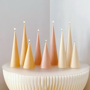 Cone Candle, Handmade Scented Soy Candle, Minimalistic Candle, Wedding Candle, Christmas Candle, Christmas Décor, Home Décor, Table Décor