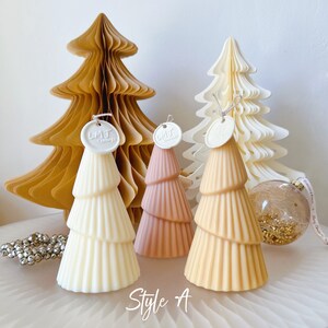 Christmas Tree Candle, Swirl Christmas Candle Tree, Christmas Gift Idea, Christmas Décor, Handmade Scented Soy Candle, Holiday Home Décor, LMJ Candles