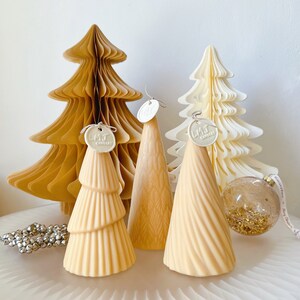 Christmas Tree Candle, Swirl Christmas Candle Tree, Christmas Gift Idea, Christmas Décor, Handmade Scented Soy Candle, Holiday Home Décor, LMJ Candles