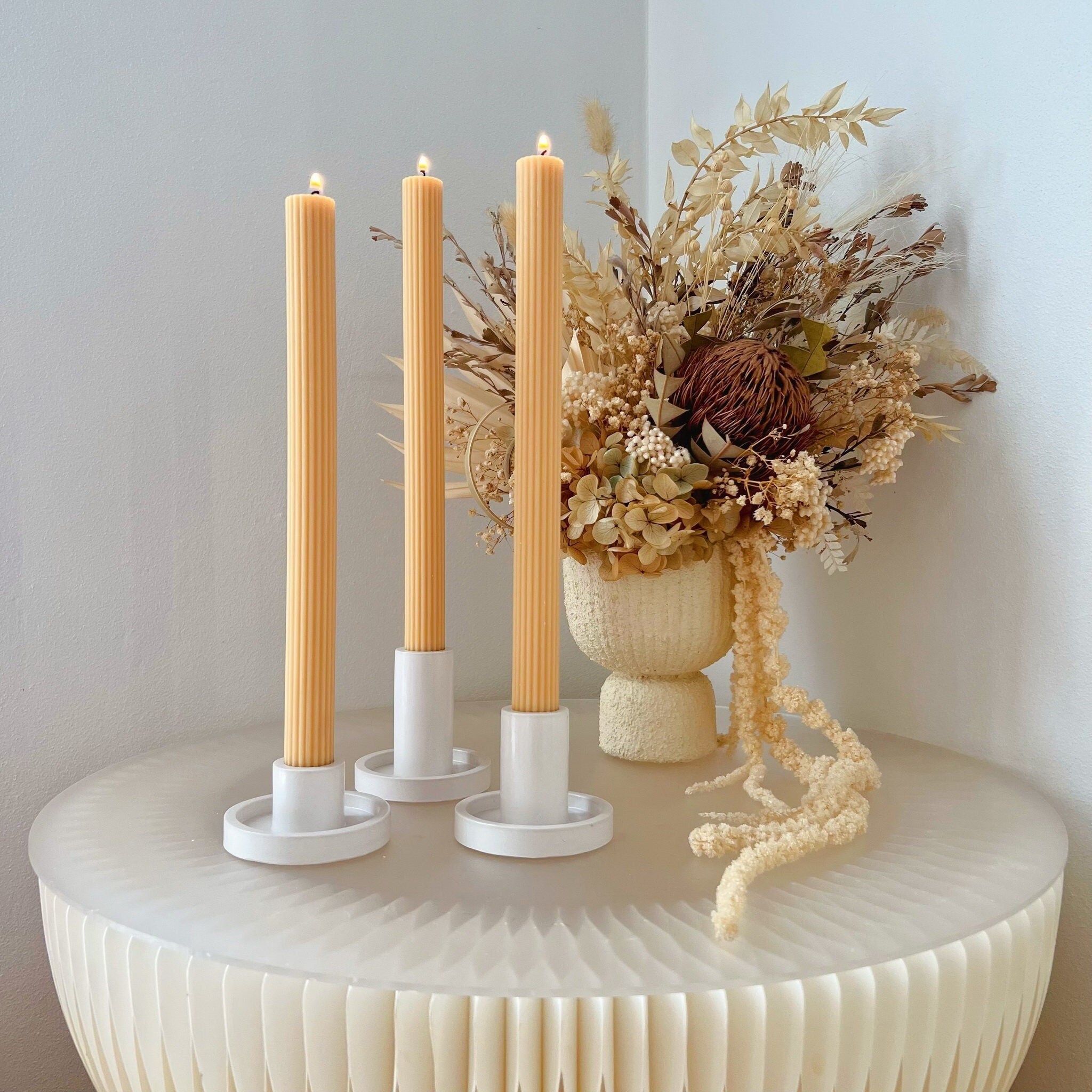 Tapered Ribbed Candles -  Australia