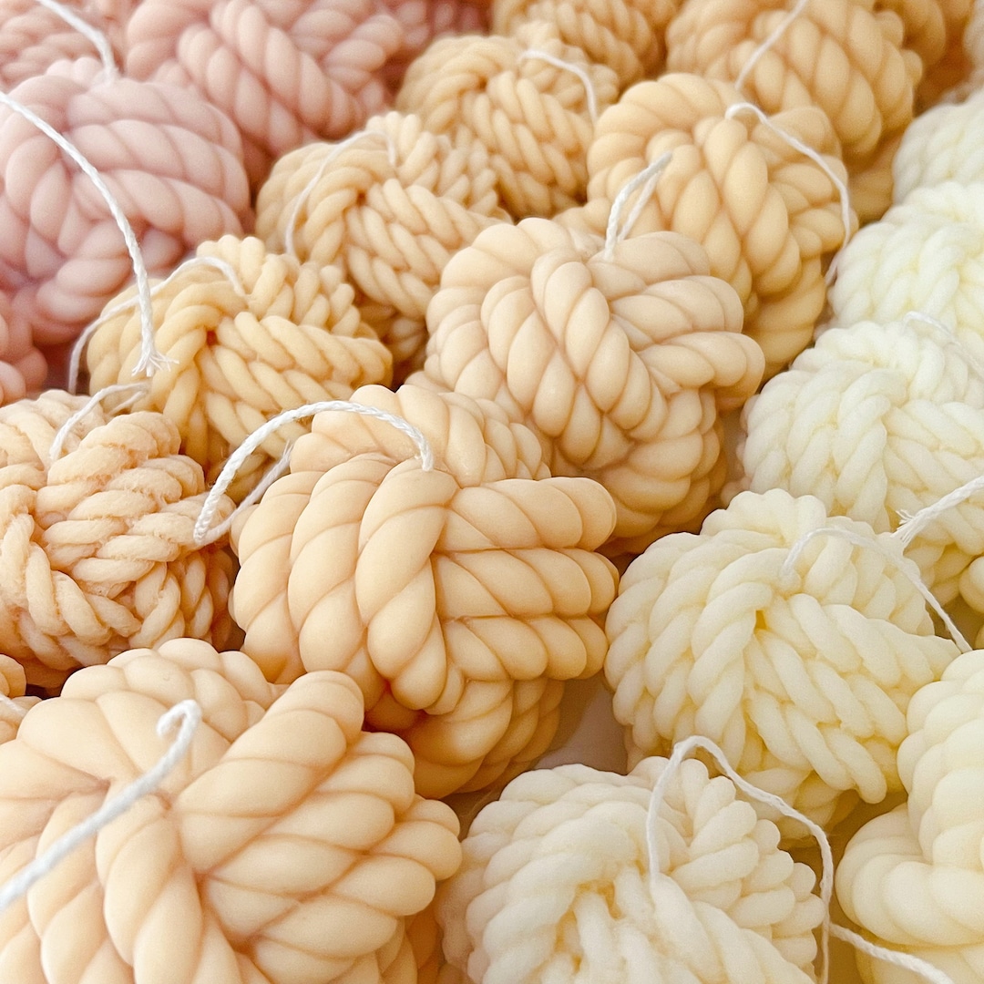 Yarn Ball Candle Scented Natural Soy Candle Handmade Twisted Knot