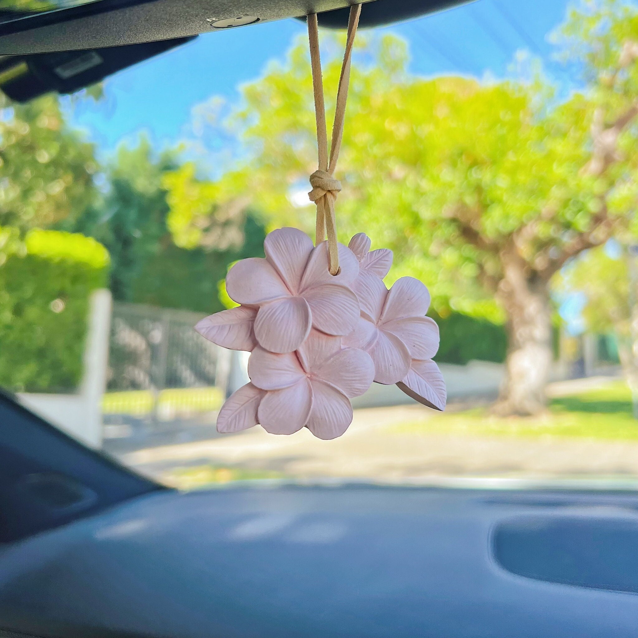 Car Air Freshener, Plumeria Flower Car Vent Clip, Hanging Diffuser