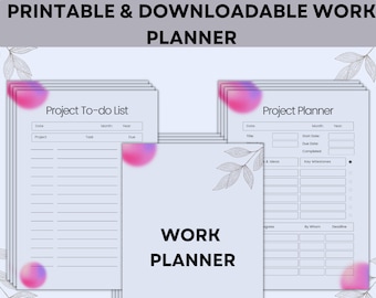 Planificador de horario de trabajo imprimible Lista de verificación de tareas de oficina Organizador de oficina Trabajo para hacer Planificador de empleados Trabajo de reuniones de negocios
