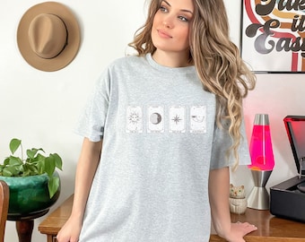 Cartas del tarot Camiseta unisex de algodón pesado
