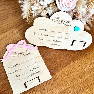 Carte Prénom/ Naissance Bébé et porte bracelet de naissance