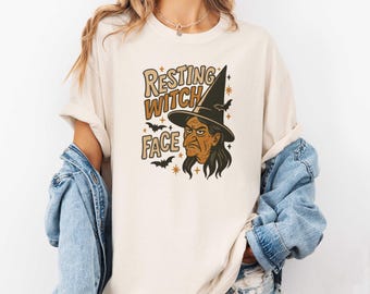 Resting Witch Face Shirt, Witchy Halloween Shirt, Sarcastic Spooky Season Tee, Funny T-Shirt, Gothic Witch Gift, Fall Mystical Witch Shirt