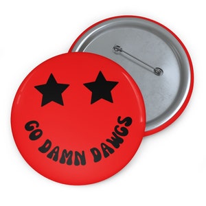 Go Damn Dawgs Smiley UGA Gameday Button