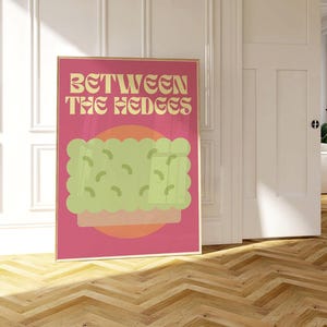 UGA Athens, Georgien Trendige, helle Wandkunst zwischen den Hecken Poster DIGITAL DOWNLOAD