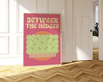 UGA Athens, Georgia Trendy Bright Wall Art Between The Hedges Poster DIGITAL DOWNLOAD