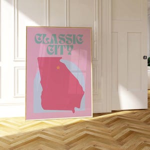 UGA Athens, Georgia Trendy Bright Wall Art Classic City Poster DIGITAL DOWNLOAD