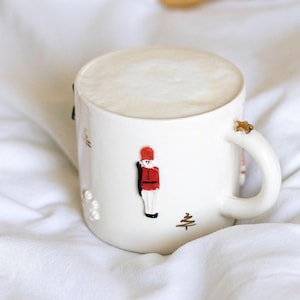 Christmas Handmade Ceramic Mug 6 oz Christmas Gift 24K Gold Ceramic Christmas Handmade item