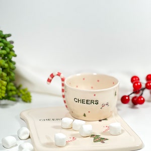 Happy New Year and Cheers Plate Ceramic Plate Christmas Gifts Handmade Pottery Plate image 5