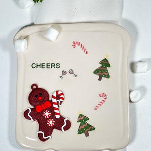 Happy New Year and Cheers Plate Ceramic Plate Christmas Gifts Handmade Pottery Plate image 7