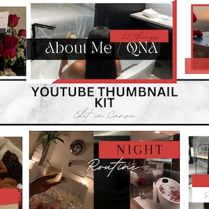 YouTube Thumbnail Kit | 10 Customizable Thumbnails | Branding kit Day | Editable Canva Templates