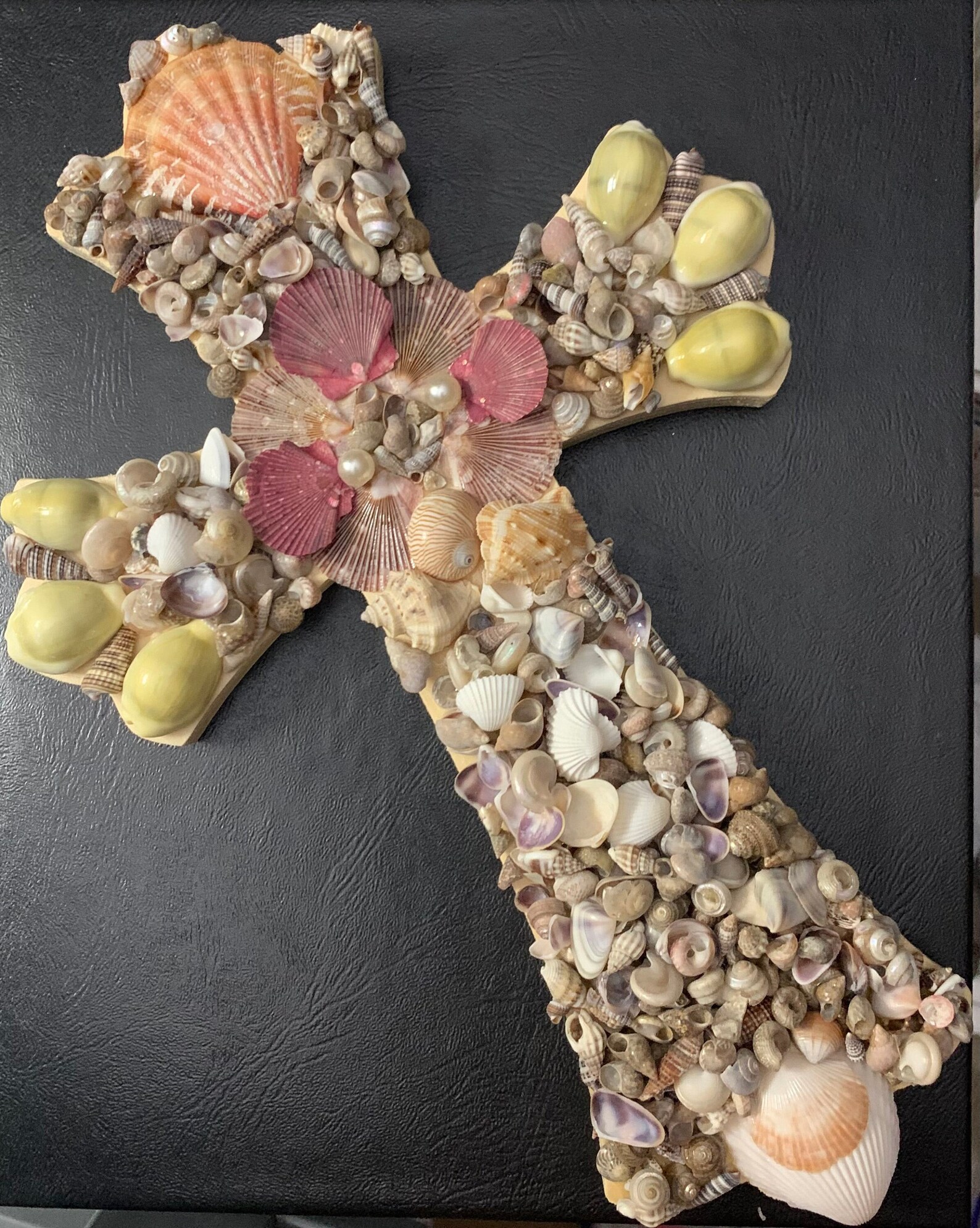 WOODEN CROSS, SHELL Art, Sea Shells, Unique, Gift, Any Occasion ...