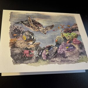 Koraalrif met zeeschildpad