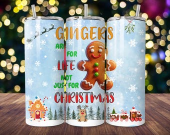 Funny Gingerbread Man 20oz Tumbler Wrap – Festive Sublimation PNG (Digital Download)